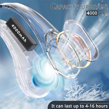 Load image into Gallery viewer, Neck Fan, USB Rechargeable Personal Fan, 4000 mAh Battery Operated, 3 Speeds Adjustable, Faster Cooling, Ultra Quiet, Suitable for Home, Office, Travel, Sports