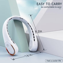 Load image into Gallery viewer, Neck Fan, USB Rechargeable Personal Fan, 4000 mAh Battery Operated, 3 Speeds Adjustable, Faster Cooling, Ultra Quiet, Suitable for Home, Office, Travel, Sports