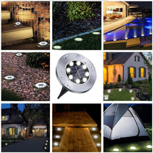 Load image into Gallery viewer, Solar Ground Lights, Waterproof Solar Garden Lights, Upgraded Outdoor Garden Waterproof Bright in-Ground Lights, Landscape Lights for Pathway,Yard,Deck,Lawn,Patio,Walkway (8 Pack Warm Light)