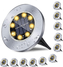 Load image into Gallery viewer, Solar Ground Lights, Waterproof Solar Garden Lights, Upgraded Outdoor Garden Waterproof Bright in-Ground Lights, Landscape Lights for Pathway,Yard,Deck,Lawn,Patio,Walkway (8 Pack Warm Light)