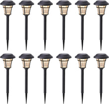 Load image into Gallery viewer, 12 Pack Solar Pathway Lights Outdoor Solar Garden Lights for Patio, Yard, Driveway