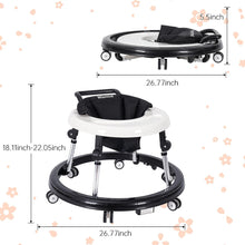 Load image into Gallery viewer, Baby Walker Foldable with 10 Adjustable Heights, Baby Walkers and Activity Center for Boys Girls Babies 5-18 Months, Baby Walker with Wheels Portable