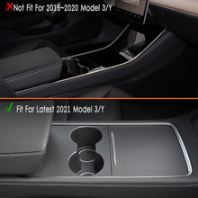 Load image into Gallery viewer, Center Console Wrap Kit Carbon Fiber Console Cover Interior Decoration Wrap Kit Compatible with Tesla Model 3 Model Y 2021 2022 2023Tesla Accessories (Matte Carbon Fiber)