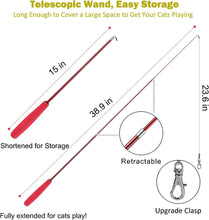 Load image into Gallery viewer, Interactive Cat Toys - Retractable Wand Toy and Feather Toys Refills for Indoor Cats to Chase and Exercise