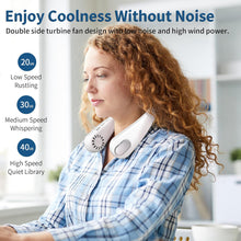 Load image into Gallery viewer, Portable Neck Fan, Hands Free Bladeless Personal Fan, 4000mAh Battery 4-16H, 360° Fast Cooling, No Hair Twisting, Ultra Quiet, Travel Essentials, Suit Home Office Sports, Gifts for Women Men