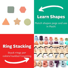 Load image into Gallery viewer, Toddler Montessori Toys Teaches Number, Counting, Math, Stacking Fun Preschool Learning Activates for Boy and Girl | 1 Year Old Boy Gifts and Beyond! (Macaron)