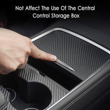 Load image into Gallery viewer, Center Console Wrap Kit Carbon Fiber Console Cover Interior Decoration Wrap Kit Compatible with Tesla Model 3 Model Y 2021 2022 2023Tesla Accessories (Matte Carbon Fiber)
