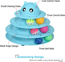 Load image into Gallery viewer, Cat Toy Roller 3-Level Turntable Cat Toys Balls with Six Colorful Balls Interactive Kitten Fun Mental Physical Exercise Puzzle Kitten Toys