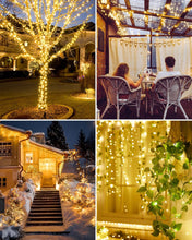Load image into Gallery viewer, Solar String Lights for Outside, 33Ft 100 LED Outdoor Solar Fairy Lights, 8 Modes Balcony Lights for Tree Patio Christmas Party Wedding Decor (Warm White)