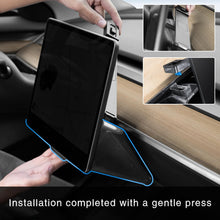 Load image into Gallery viewer, Tesla Center Console Organizer Tray for Model Y Model 3 Hideable Under Screen Organizer Box with Black Removable Anti-Slip Silicone Pad, Model Y 3 Accessories 2016-2024