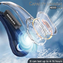 Load image into Gallery viewer, Neck Fan, USB Rechargeable Personal Fan, 4000 mAh Battery Operated, 3 Speeds Adjustable, Faster Cooling, Ultra Quiet, Suitable for Home, Office, Travel, Sports