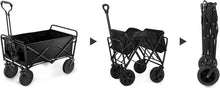 Load image into Gallery viewer, Collapsible Folding Wagon, Beach Cart Large Capacity, Heavy Duty Folding Wagon Portable, Collapsible Wagon for Sports, Shopping, Camping (Black)