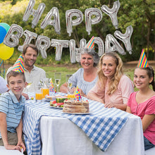 Load image into Gallery viewer, Silver Happy Birthday Balloons Banner,16 Inch Mylar Foil Letters Sign,Reusable Balloons for Women, Men, Boys & Girls Birthday Decorations Party Supplies