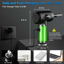 Load image into Gallery viewer, Compressed Air Duster-3 Gear Adjustable 100000RPM Electric Air Duster with LED Light, Rechargeable Cordless Air Blower for Keyboard Electric Devices Cleaning. Replaces Compressed Air Cans (Black)