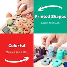 Load image into Gallery viewer, Toddler Montessori Toys Teaches Number, Counting, Math, Stacking Fun Preschool Learning Activates for Boy and Girl | 1 Year Old Boy Gifts and Beyond! (Macaron)