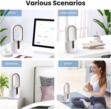 Load image into Gallery viewer, Desk Fan Bladeless, 11.8 Inch Office Fan Small, Quiet, 3 Speed Adjustment, Touch Control, Easy to Clean, Desk Fans Small Quiet, Ideal for Office, Living Room, Bedroom 2200mAh