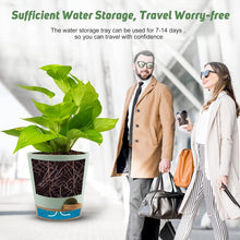 Load image into Gallery viewer, Indoor Self Watering Planters with Drainage Holes and Saucers, 8, 7, 6.5, 6, 5.5, 5 Inches, Green, 6 Pots