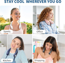Load image into Gallery viewer, Portable Neck Fan, Hands Free Bladeless Personal Fan, 4000mAh Battery 4-16H, 360° Fast Cooling, No Hair Twisting, Ultra Quiet, Travel Essentials, Suit Home Office Sports, Gifts for Women Men