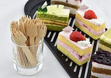 Load image into Gallery viewer, 4" Mini Wooden Spork 100 ct, Biodegradable Compostable Birchwood Fork Spoon 2-in-1 Utensil (100pcs/bag)