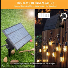 Load image into Gallery viewer, 36FT Solar String Lights Outdoor Patio Lights, Solar Deck Light String, 15+1 Shatterproof Bulbs For Patio, Backyard, Porch, Outdoor