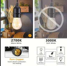 Load image into Gallery viewer, 36FT Solar String Lights Outdoor Patio Lights, Solar Deck Light String, 15+1 Shatterproof Bulbs For Patio, Backyard, Porch, Outdoor
