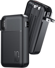 Load image into Gallery viewer, Wholesale:  Portable Charger Built in Cables, AC Wall Plug In Portable Charger Power Bank 10000mAh Travel Battery Pack 22.5W Fast Charging for iPhone 17/16/15 Samsung Galaxy S24/S23/S22 Pixel LG iPad, Black
