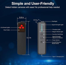 Load image into Gallery viewer, Hidden Camera Detector - AI-Powered Anti-Spy Device, GPS Tracker & Bug Detector, Portable RF Signal Scanner for Hotels, Travel, Home & Office (Black)
