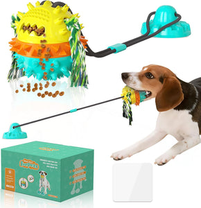 Dog Toys for Aggressive Chewers Interactive Indestructible Puzzle Stimulating Chew Toy Suction Cup Tug of War Enrichment Rope Boredom Busy Self Play Food Teething Puppy Dispensing Squeaky Ball Dogs