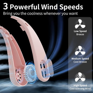 Portable Neck Fan, Hands Free Bladeless Personal Fan, 4000mAh Battery 4-16H, 360° Fast Cooling, No Hair Twisting, Ultra Quiet, Travel Essentials, Suit Home Office Sports, Gifts for Women Men