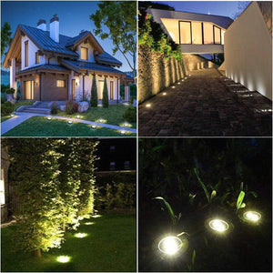 Solar Ground Lights, Waterproof Solar Garden Lights, Upgraded Outdoor Garden Waterproof Bright in-Ground Lights, Landscape Lights for Pathway,Yard,Deck,Lawn,Patio,Walkway (8 Pack Warm Light)