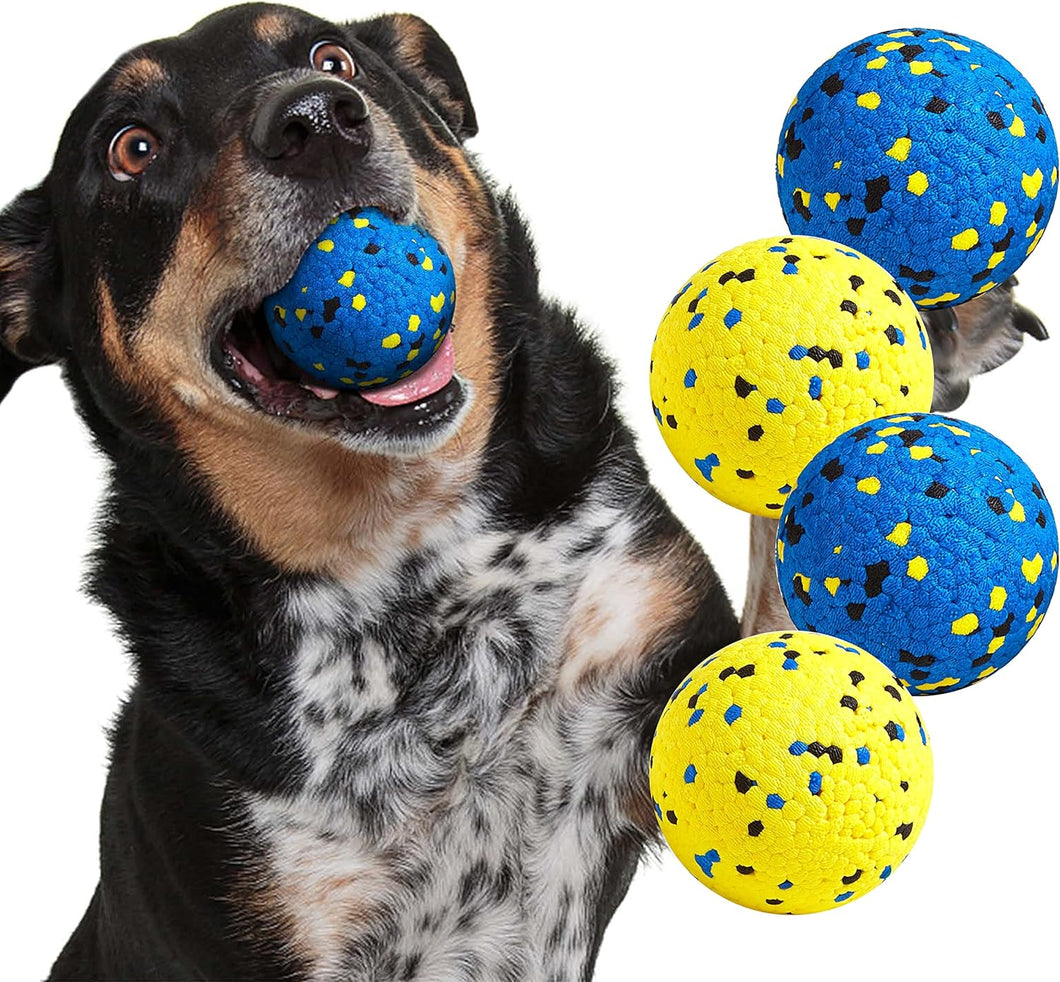 Dog Balls Tennis Ball Toys Dog Toys for Aggressive Chewers Durable Teething Chew Toys Water Toy Fetch Balls for Large Medium Small Dog and Puppies (4 Balls)