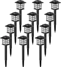 Load image into Gallery viewer, Solar Outdoor Lights,12 Pack LED Solar Lights Outdoor Waterproof, Solar Walkway Lights Maintain 10 Hours of Lighting for Your Garden, Landscape, Path, Yard, Patio, Driveway
