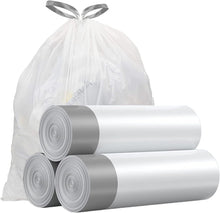 Load image into Gallery viewer, Small Trash Bags 4 Gallon - Drawstring, Individual Unscented Small Garbage Bags, White Trash Can Liners For Bathroom, 51 Count
