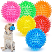 Load image into Gallery viewer, 3.5” Squeaky Dog Toy Balls (6 Colors) Puppy Chew Toys for Teething, BPA Free Non-Toxic, Spikey Medium, Large &amp; Small Dogs, Durable Aggressive Chewers
