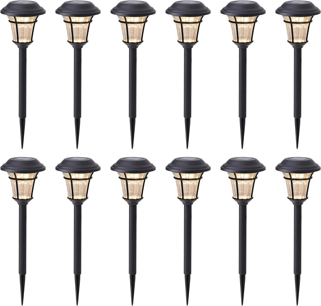 12 Pack Solar Pathway Lights Outdoor Solar Garden Lights for Patio, Yard, Driveway