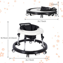 Load image into Gallery viewer, Baby Walker Foldable with 10 Adjustable Heights, Baby Walkers and Activity Center for Boys Girls Babies 5-18 Months, Baby Walker with Wheels Portable
