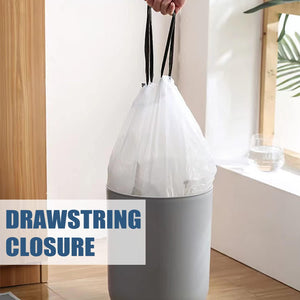 Small Trash Bags 4 Gallon - Drawstring, Individual Unscented Small Garbage Bags, White Trash Can Liners For Bathroom, 51 Count