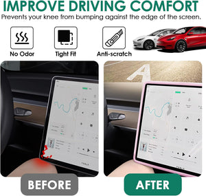 Screen Protector Frame Compatible with Tesla Model 3 Model Y 2024 2023 2022 2021 2020 2019 Screen Edge Protector Cover Center Console Decoration Interior Accessories (Pink)