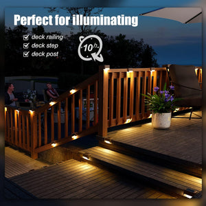 Solar Deck Lights Outdoor 16 Pack, Solar Step Lights Waterproof Led Solar lights for Outdoor Stairs, Step , Fence, Yard, Patio, and Pathway(Warm White)