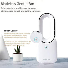 Load image into Gallery viewer, Desk Fan,Portable Bladeless Fan 11.8 inch Small Personal Cooling Fan with 5 Colors Touch Control LED Light,Quiet Table Fan for Home, Office, Bedroom
