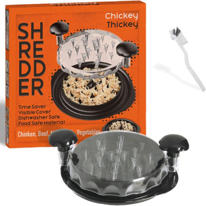 Shredder with Cleaning Brush, Meat Shredder Tool Twist for Effortlessly Shredding Chicken and Vegetables - Have a Transparent Lid, Solid Handle, Non-Slip Base