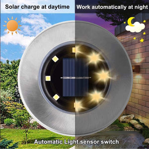 Solar Ground Lights, Waterproof Solar Garden Lights, Upgraded Outdoor Garden Waterproof Bright in-Ground Lights, Landscape Lights for Pathway,Yard,Deck,Lawn,Patio,Walkway (8 Pack Warm Light)