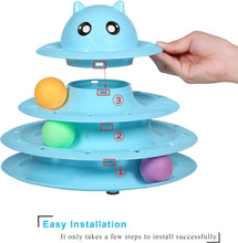 Load image into Gallery viewer, Cat Toy Roller 3-Level Turntable Cat Toys Balls with Six Colorful Balls Interactive Kitten Fun Mental Physical Exercise Puzzle Kitten Toys
