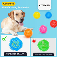 Load image into Gallery viewer, 3.5” Squeaky Dog Toy Balls (6 Colors) Puppy Chew Toys for Teething, BPA Free Non-Toxic, Spikey Medium, Large &amp; Small Dogs, Durable Aggressive Chewers

