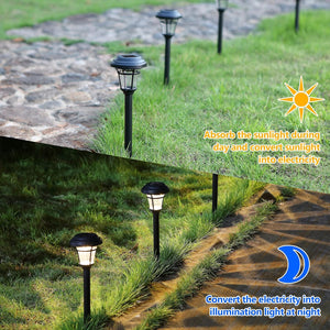 12 Pack Solar Pathway Lights Outdoor Solar Garden Lights for Patio, Yard, Driveway