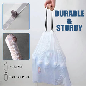 Small Trash Bags 4 Gallon - Drawstring, Individual Unscented Small Garbage Bags, White Trash Can Liners For Bathroom, 51 Count