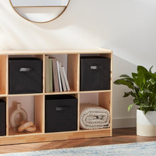 Load image into Gallery viewer, Collapsible Fabric Storage Cubes Organizer with Handles, 10.5&quot;x10.5&quot;x11&quot;, Black - Pack of 6
