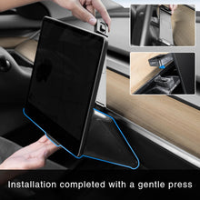 Load image into Gallery viewer, Tesla Center Console Organizer Tray for Model Y Model 3 Hideable Under Screen Organizer Box with Black Removable Anti-Slip Silicone Pad, Model Y 3 Accessories 2016-2024
