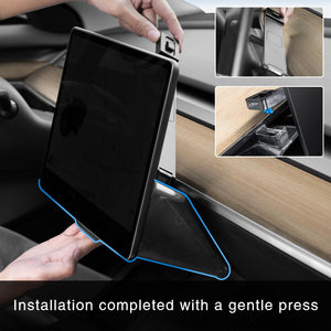 Tesla Center Console Organizer Tray for Model Y Model 3 Hideable Under Screen Organizer Box with Black Removable Anti-Slip Silicone Pad, Model Y 3 Accessories 2016-2024