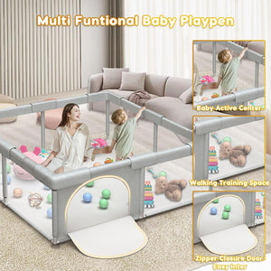 Baby Playpen Play Pens for Babies and Toddlers Baby Fence Baby Play Yards for Indoor & Outdoor with Breathable Mesh Anti-Fall Playpen